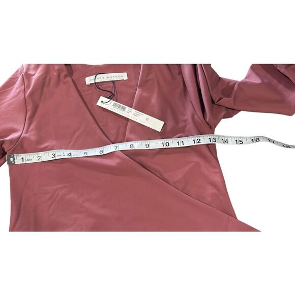 Susana Monaco -1724 NWT Long Sleeve Wrap Top in Lip Gloss Mauve Pink XS - Picture 5 of 7